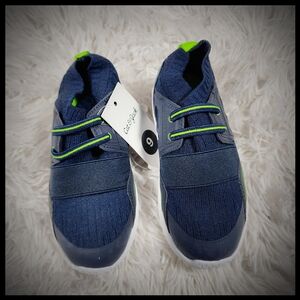 Cat & Jack Toddler Boy's Navy and Neon Green Sneakers Size 9